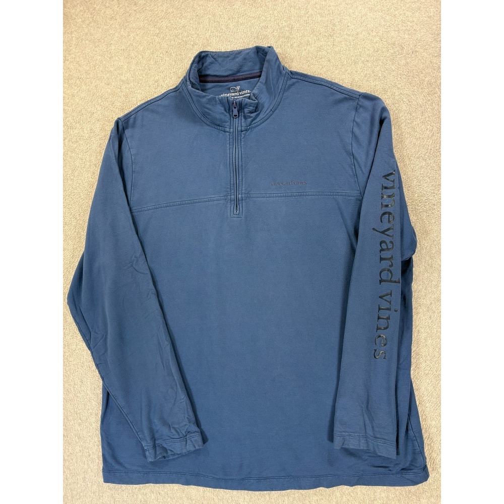 Vineyard Vines 1/4‎ Zip Screened Logo Pullover (Men's XL) Blue